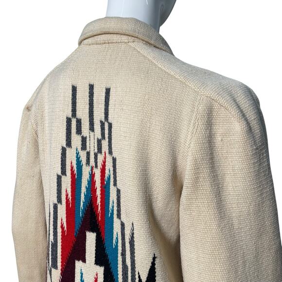 Vintage 1940’s Woven Wool Chimayo Jacket Hand Loomed New Mexico, S/M - Picture 4 of 15